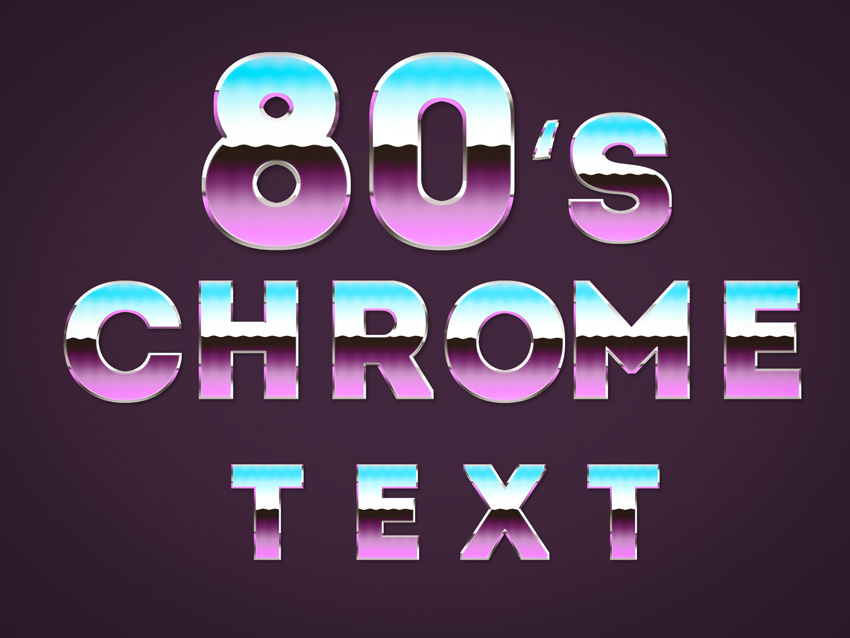 80s Chrome Font