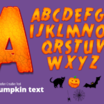Halloween Pumpkin Text Alphabet Letters