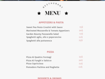 Italian Restaurant Menu Template