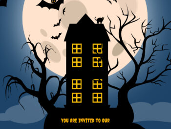 Spooky House Halloween Poster