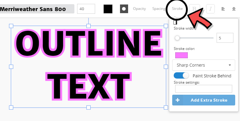 Add Stroke to Text