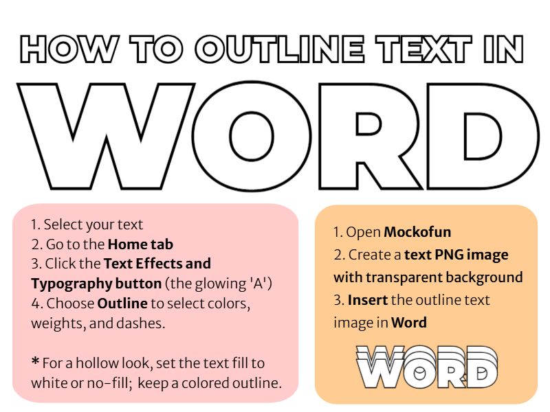 Outline Fonts in Word