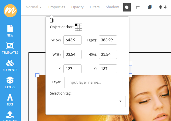 Resize image width and height