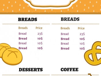 Bakery Menu