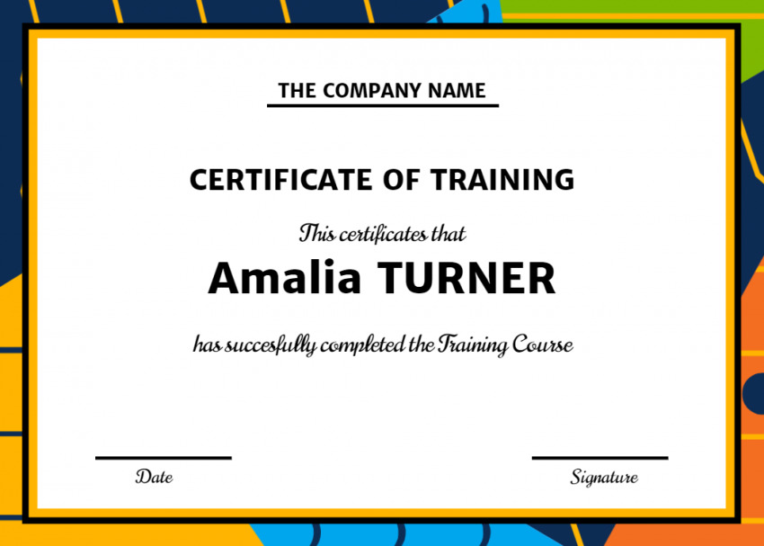 Training Certificate Design