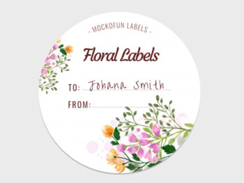 Floral Round Label