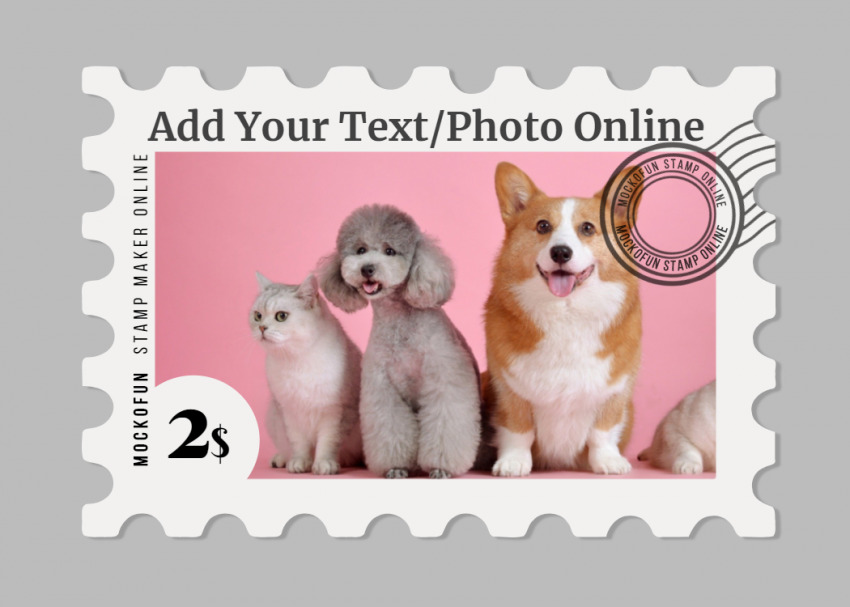 Online Postage Stamp Mockup