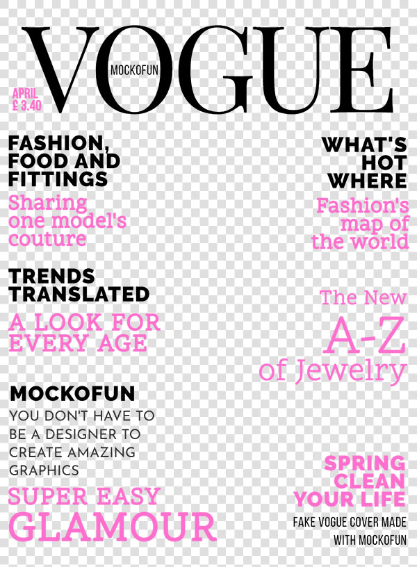 Vogue Magazine Cover Template MockoFUN