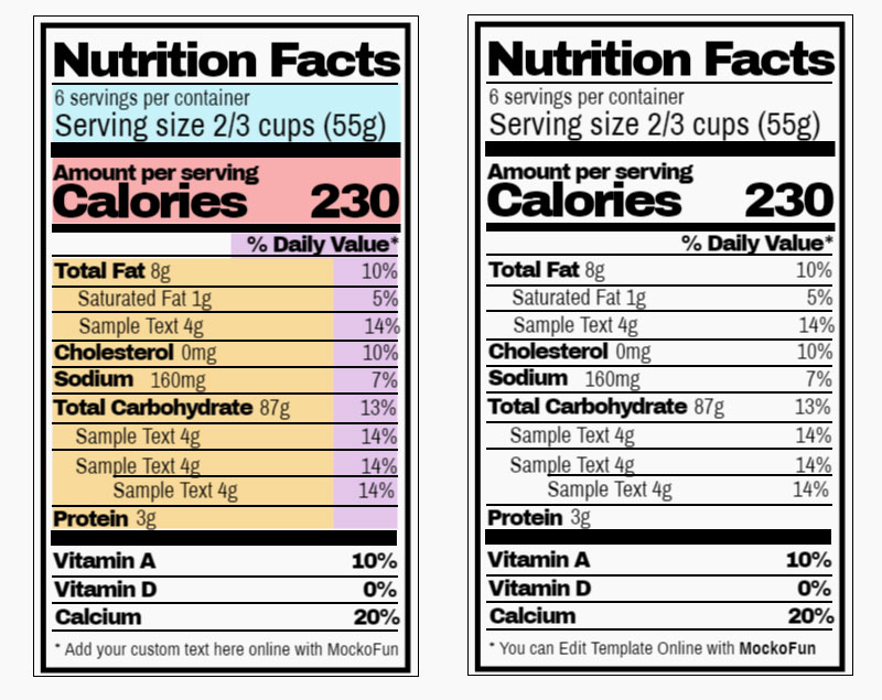 Nutrition Facts Label