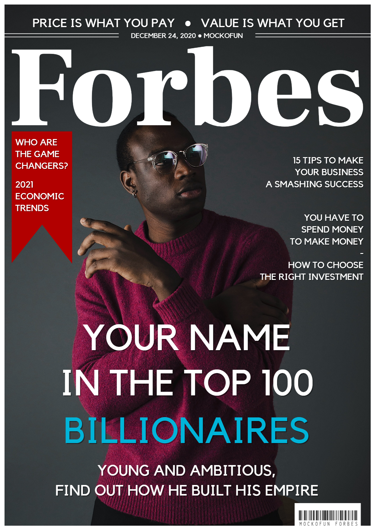 Forbes Magazine Cover Template MockoFUN