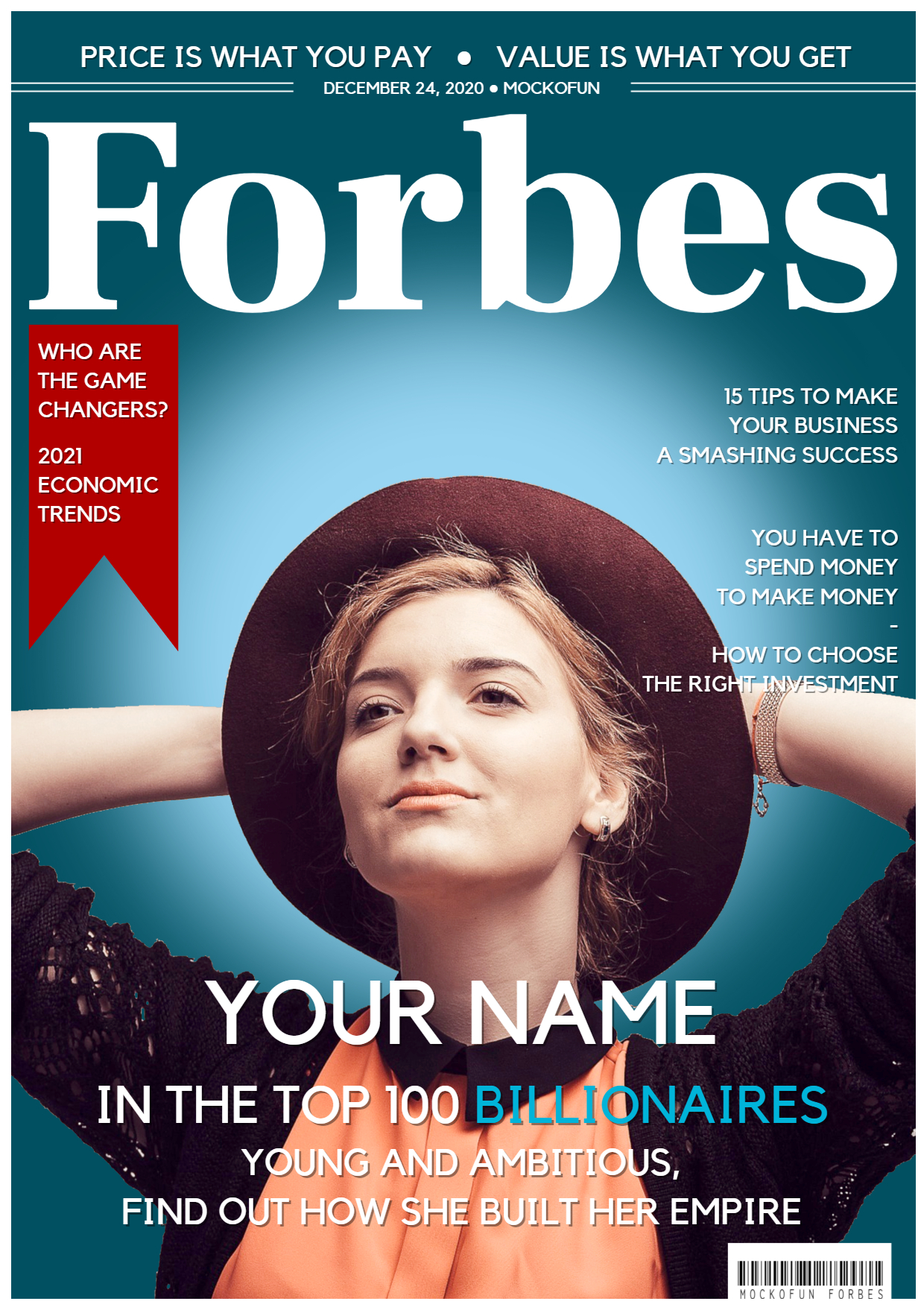 Forbes Magazine Cover Template MockoFUN