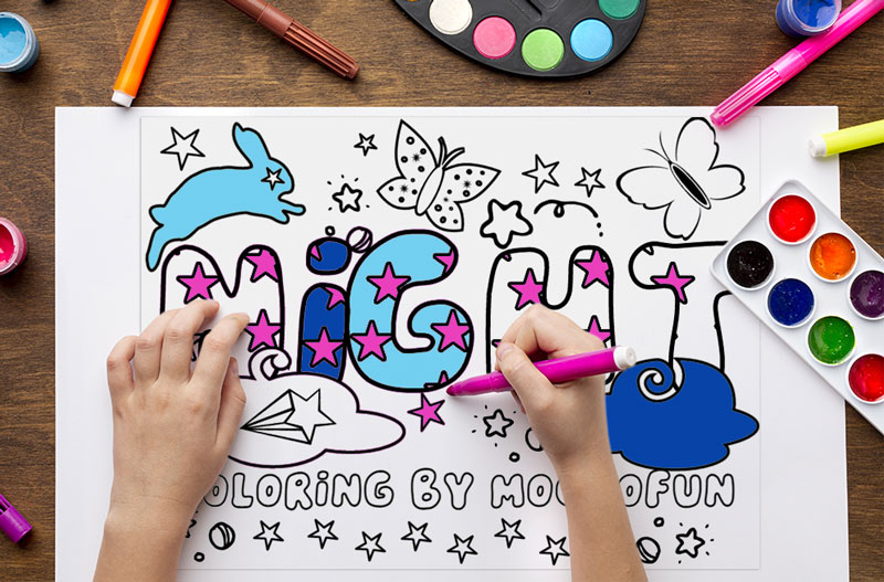 Word Coloring Pages Free