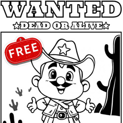 Wanted Poster Coloring Page