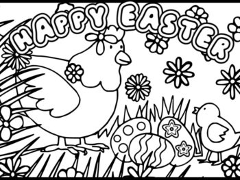 Printable Easter Card to Color