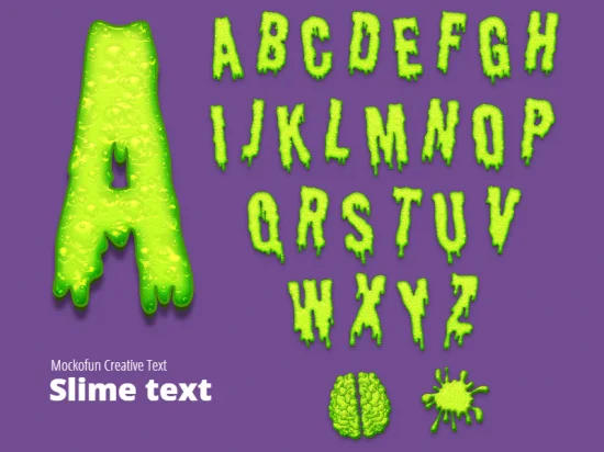 Gree Slime Text Letters