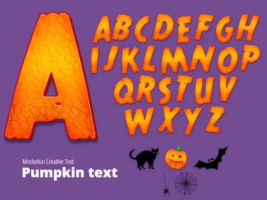 Pumpkin Text Alphabet Letters