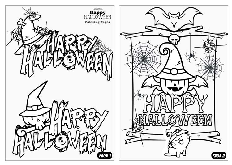 Page 2  Halloween coloring pages kids Vectors & Illustrations for