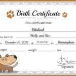 Birth Certificate for Dogs