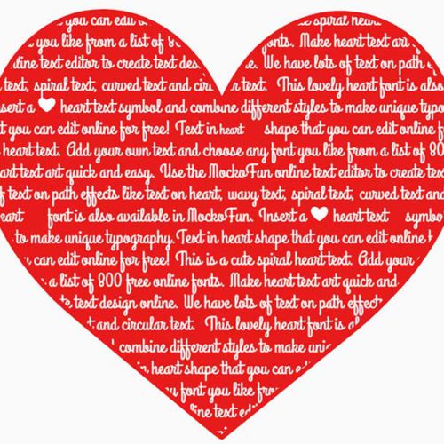  heart shape with text mockofun 