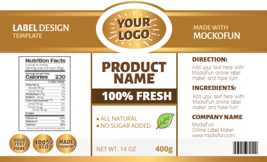 Product Label Template