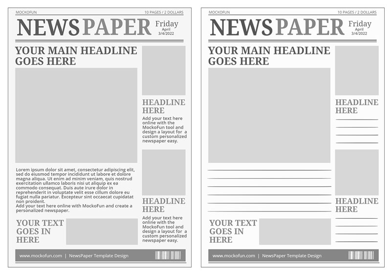 Newspaper Design Mockofun