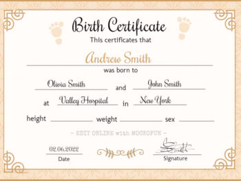 Birth Certificate Template