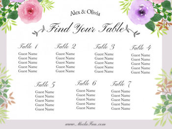 Wedding Seating Plan Template