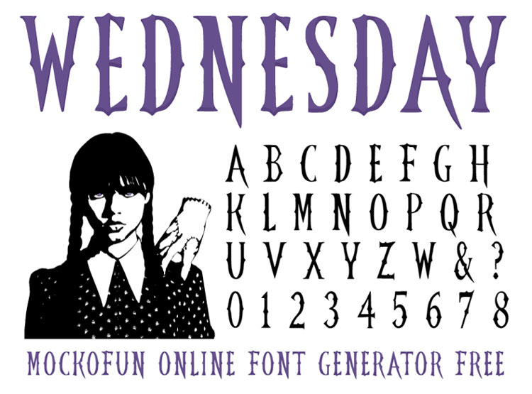  Wednesday Font Generator FREE MockoFUN