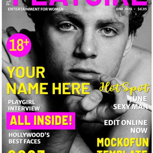 Playgirl Magazine Cover Template MockoFUN