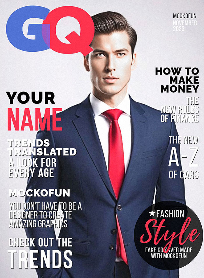 GQ Magazine Cover Template MockoFUN