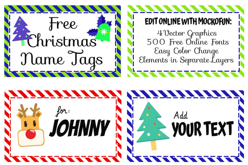 🎅🏼 Free Printable Christmas Name Tag - MockoFUN