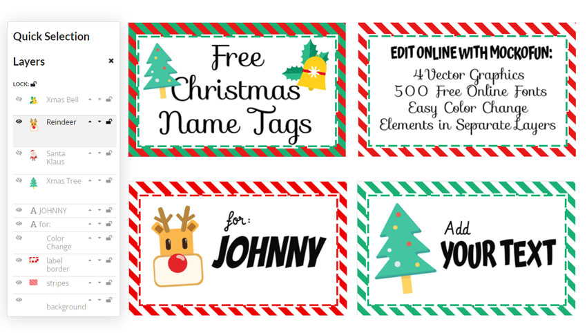 🎅🏼 Free Printable Christmas Name Tag - MockoFUN