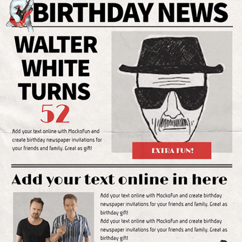 Birthday Newspaper Template - MockoFUN
