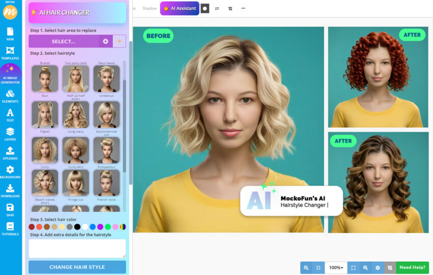 Hairstyle changer mockofun