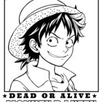 Luffy Wanted Poster Coloring Page