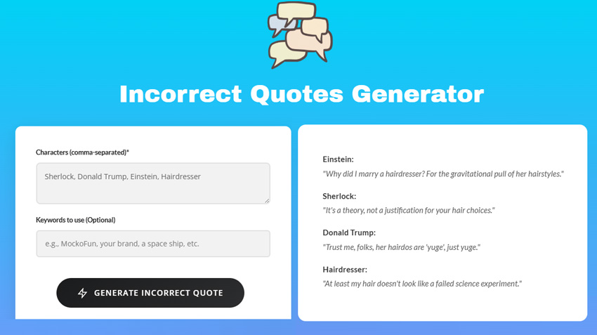 Incorrect Quotes Generator