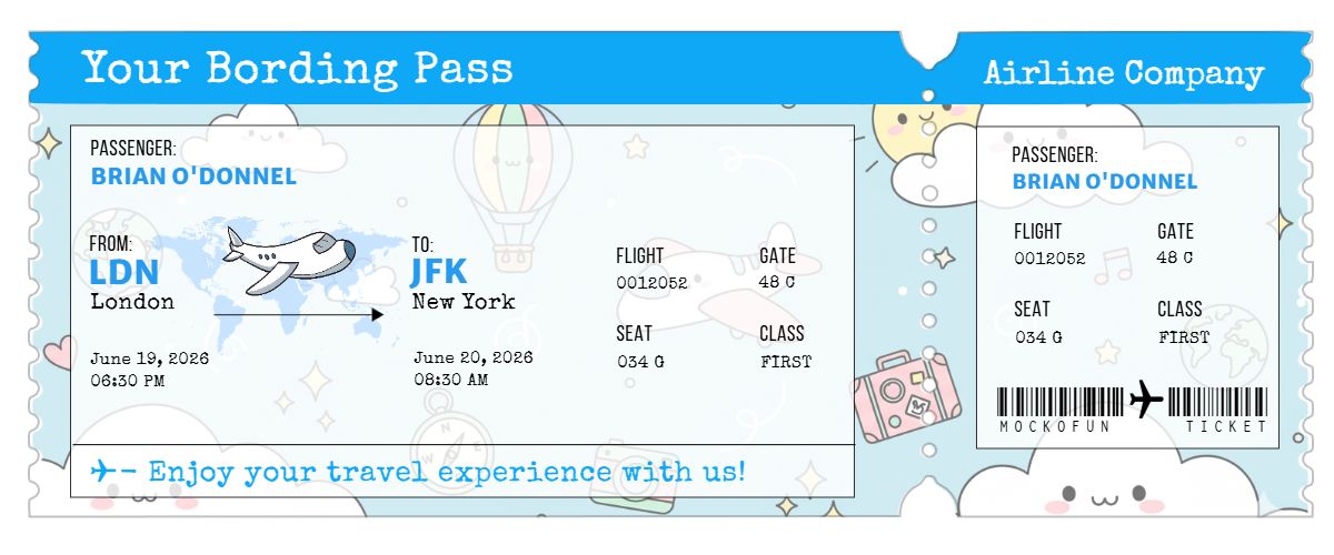 Boarding Pass Template Boarding Pass Template
