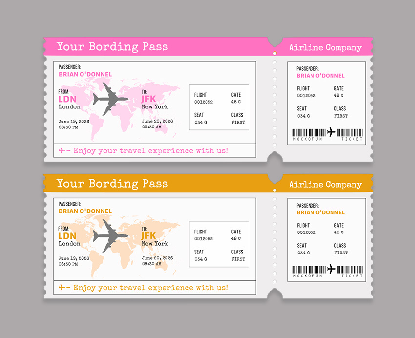 Boarding Ticket Template Boarding Ticket Template