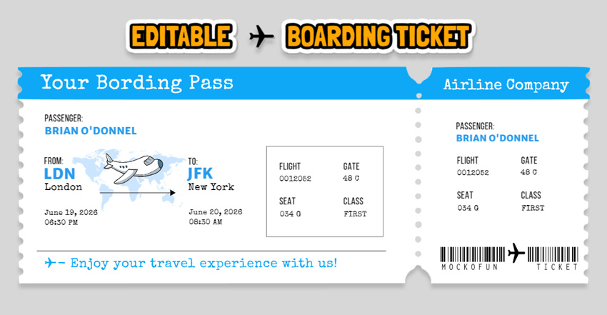 Boarding Ticket Template Boarding Ticket Template