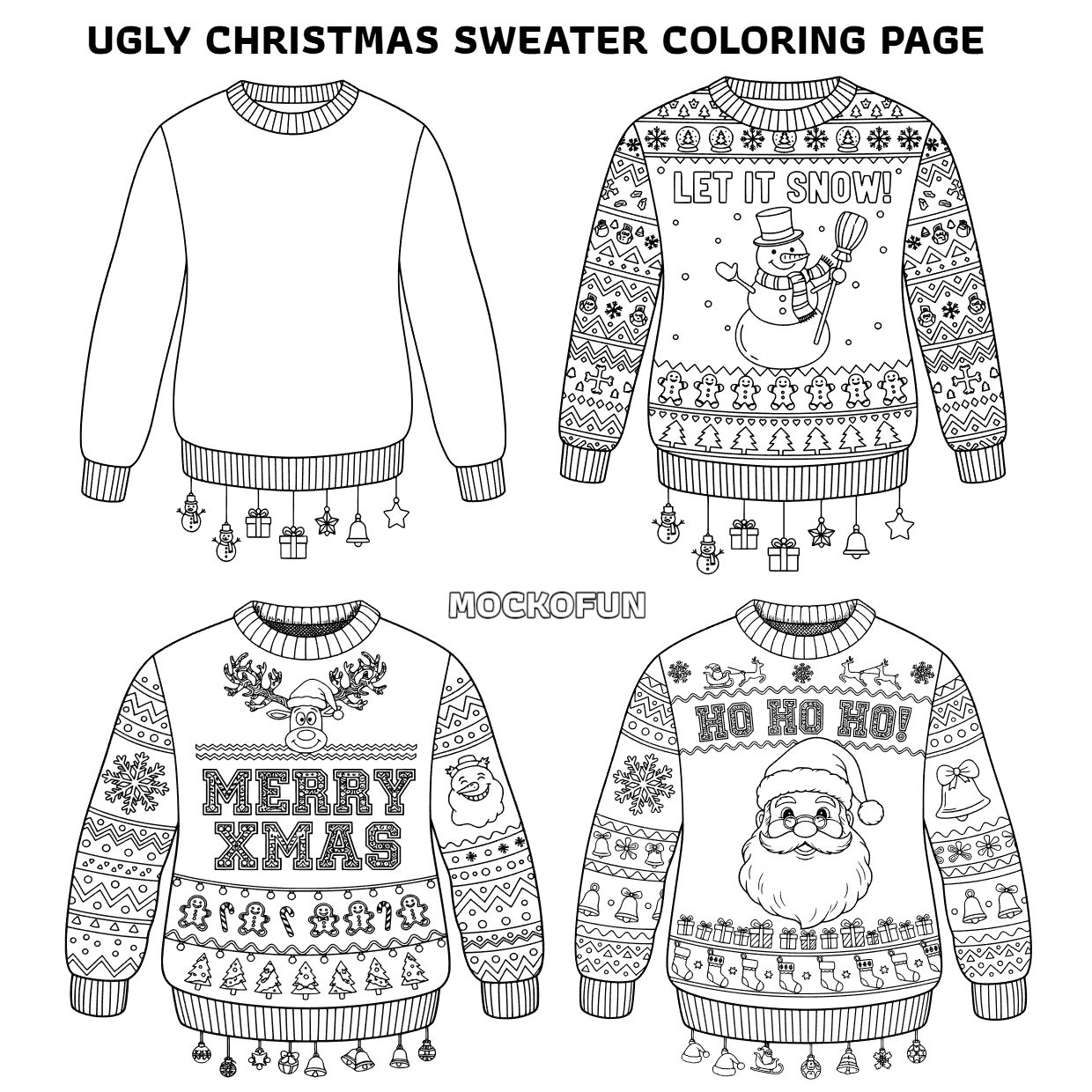 Ugly Sweater coloring page Ugly Sweater Coloring Page