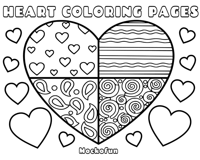 Heart Coloring Pages 🧡 - MockoFUN