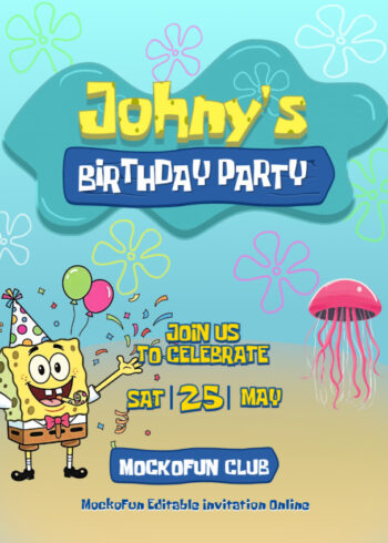 SpongeBob Birthday Invitation