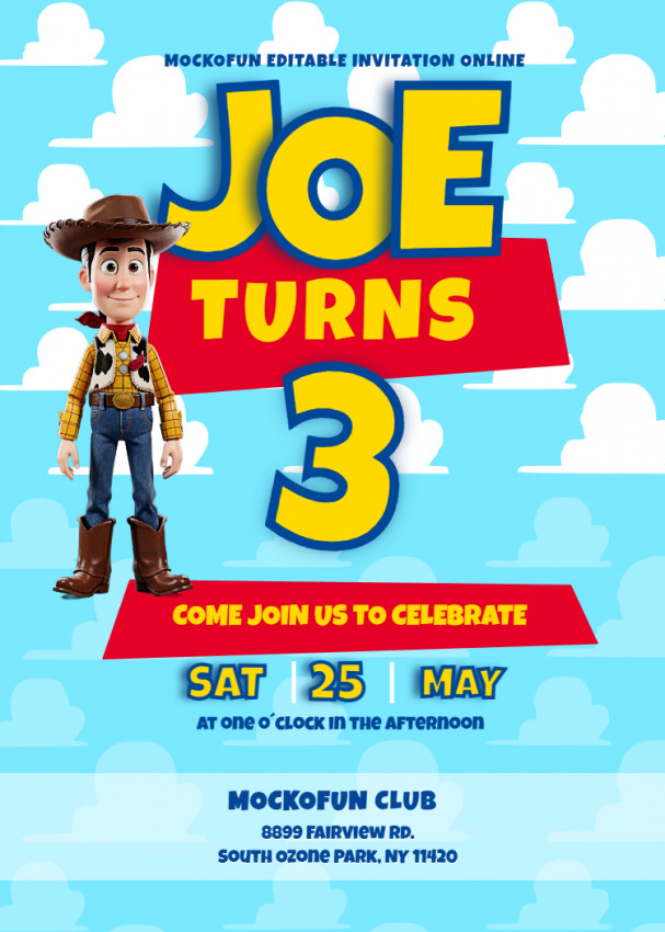 Toy Story Birthday Invitation